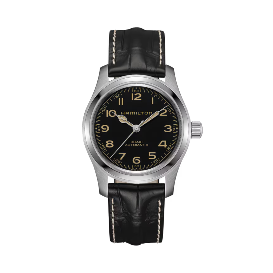 42mm Khaki Field Murph Automatic Watch with Black Dial in Stainless Steel, Strap