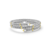 Caviar Versa 5mm Wrap Bracelet in Sterling Silver and 18K Yellow Gold, size 7