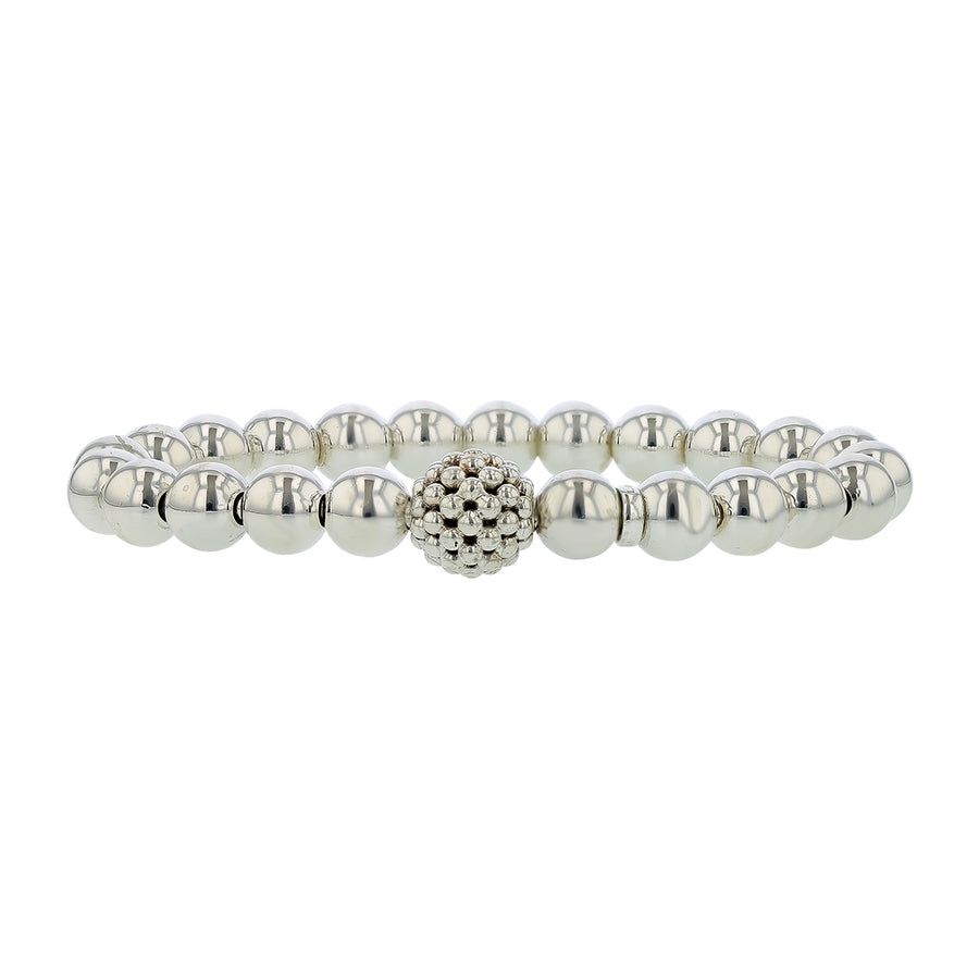 Lagos Caviar Stretch Bead Bracelet in Sterling Silver