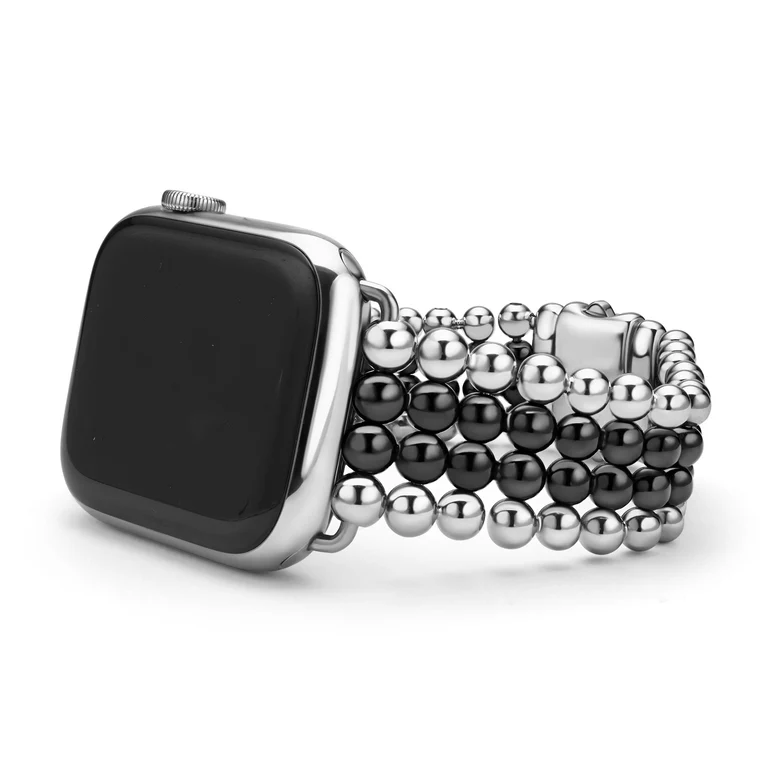 42mm Smart Infinite Black Caviar Watch Bracelet in Stainless Steel and Ceramic