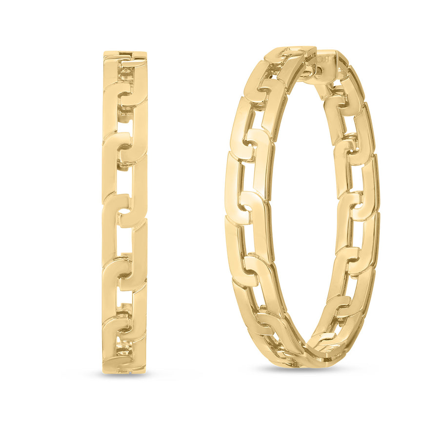 Navarra 35mm Hoop Earrings in 18K Yellow Gold