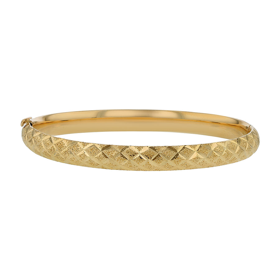 6mm Chased Bangle Bracelet in 14K Yellow Gold