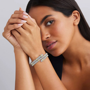 Caviar Versa Diamond 5mm Wrap Bracelet in Sterling Silver and 18K Yellow Gold, size 7