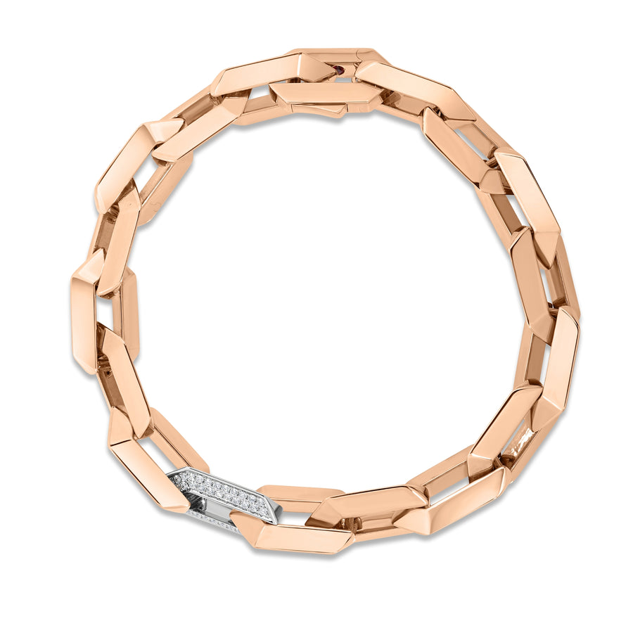 Classic Gold 0.21ct Diamond Link Bracelet in 18K White and Rose Gold, 8"