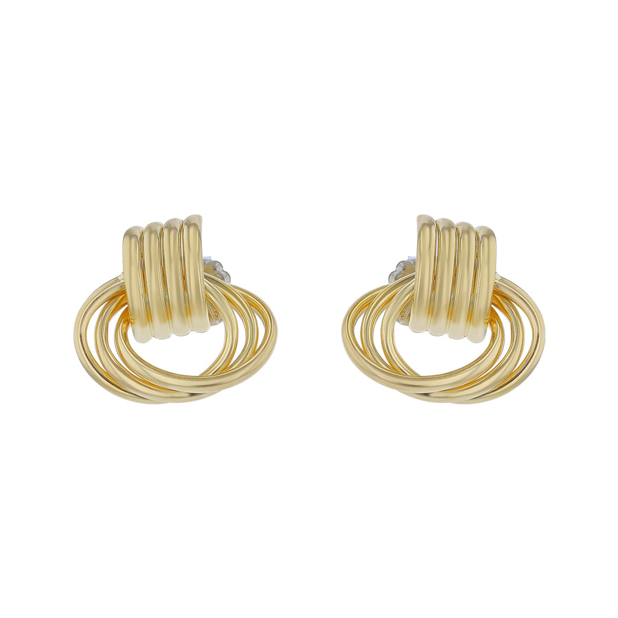 Tubular Doorknocker Earrings in 14K Yellow Gold, 4.50dwt
