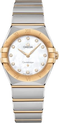 28mm Constellation Watch with Mother of Pearl Dial in Stainless Steel and 18K Yellow Gold, Bracelet