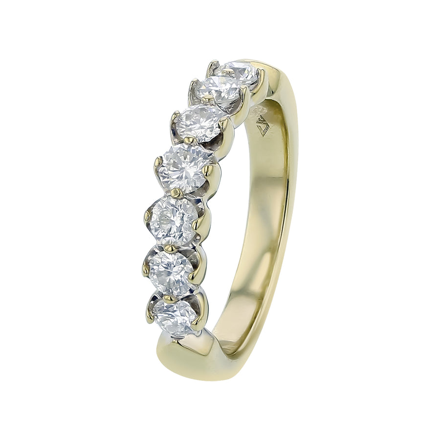 0.84ct Round Brilliant Diamond Band in 14K White Gold, size 6.75