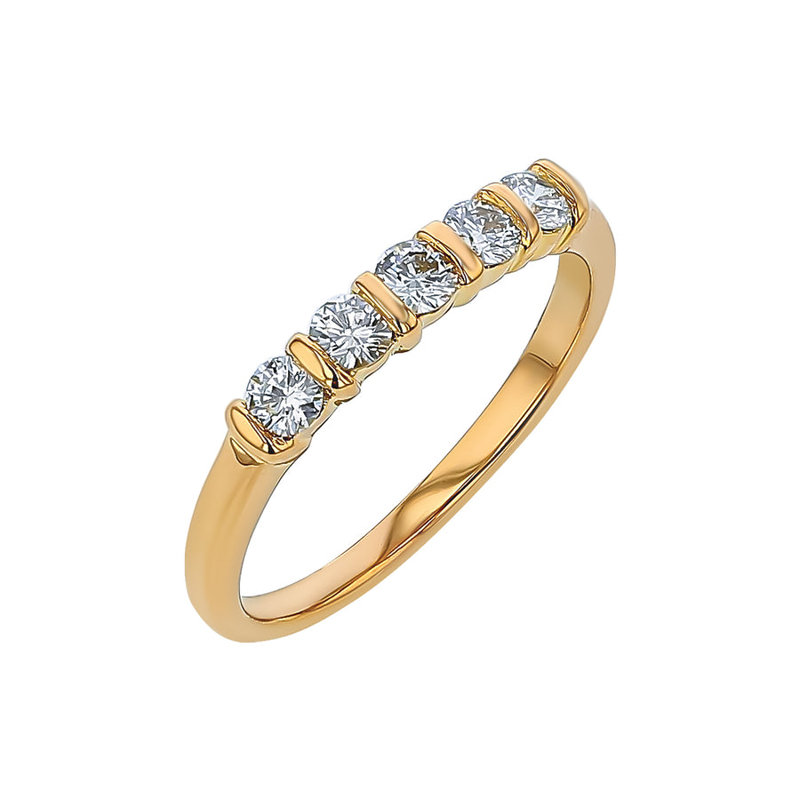 Suna 0.30ct Diamond 5 Stone Band in 18K Yellow Gold, size 5.25