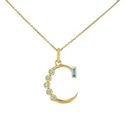 0.39ct Diamond "C" Initial Charm in 18K Yellow Gold, on 16-17" chain