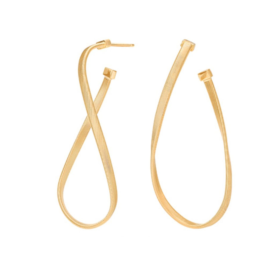 Marrakech Twisted Oval Hoop Earrings in 18K Yellow Gold