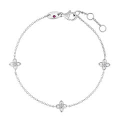 Love by the Inch 0.13ct Diamond 3 Station Bracelet in 18K White Gold, 7.5in