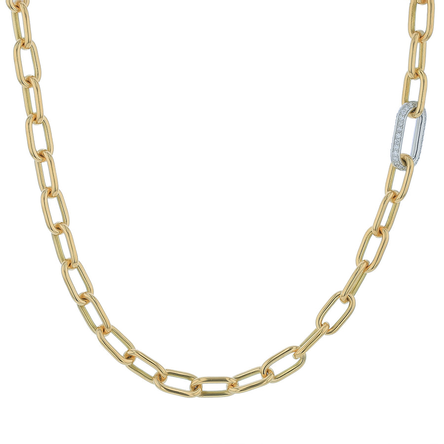 Classic 0.25ct Diamond Chain Necklace in 18K Yellow and White Gold, 17"