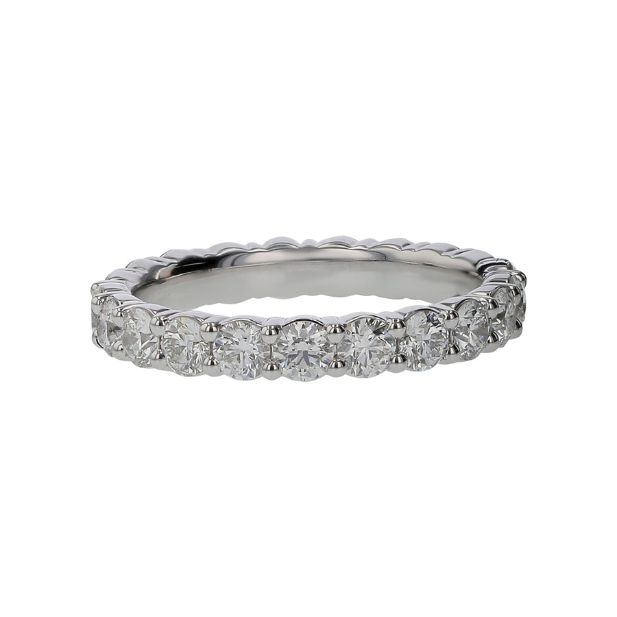 Diamond Signature Eternity Band in 18K White Gold, Size 6.5