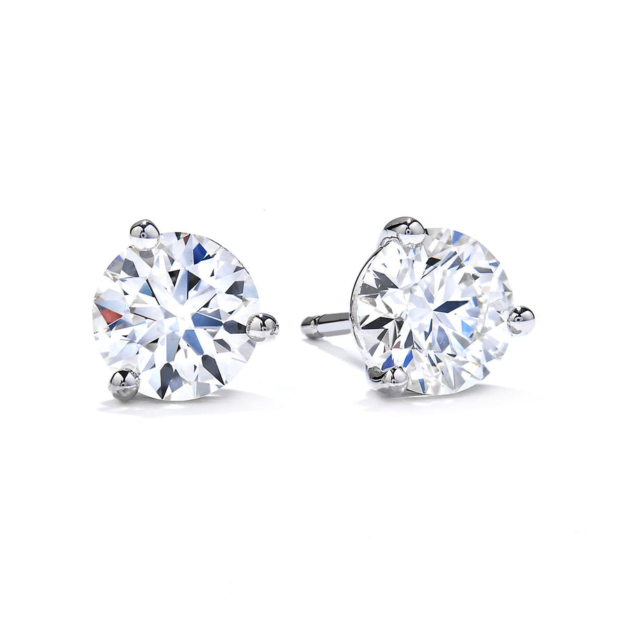 1.45-1.55ct Round Brilliant Diamond  Stud Earrings in 18K White Gold