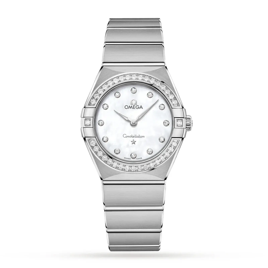 28mm Constellation Watch with Mother of Pearl Dial in Stainless Steel, Bracelet