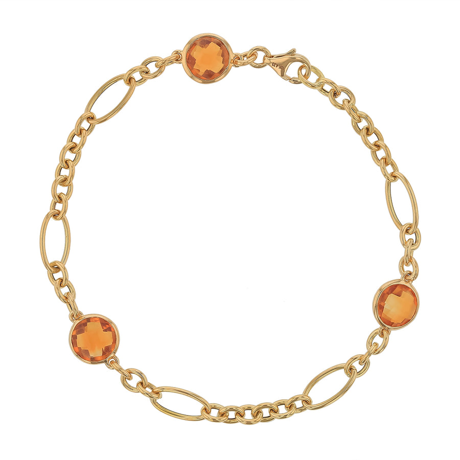 4.23ct Citrine Bracelet in 18K Yellow Gold, 6-7in