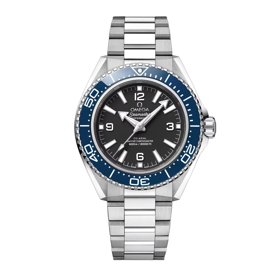 42mm Seamaster Planet Ocean 600M Watch with Black Dial in Stainless Steel, Bracelet