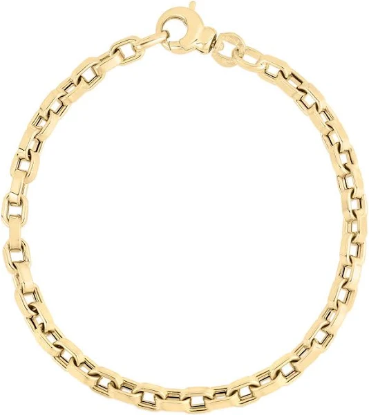 Square Link Chain Bracelet in 18K Yellow Gold, 7in