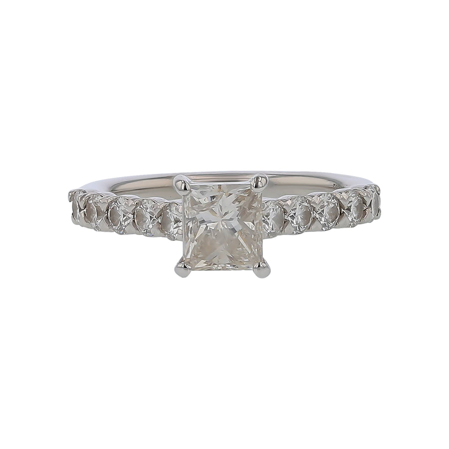 0.79ct Princess Cut Diamond 0.60ct Diamond Ring in Platinum