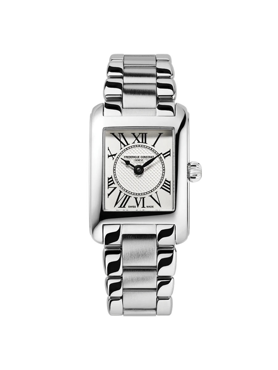 30mm Classics Carree Watch with Silver Dial in Stainless Steel, Bracelet