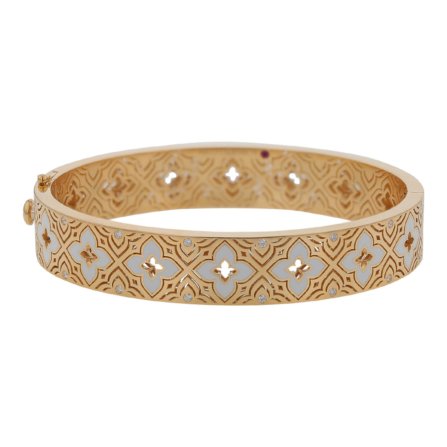 Venetian Princess Diamond Wide Bangle Bracelet in 18K Yellow Gold, 7in