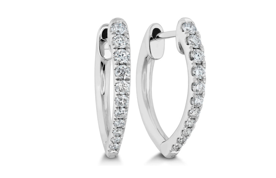 Imperial 0.29-0.34ct Diamond Huggie Hoop Earring in 18K White Gold