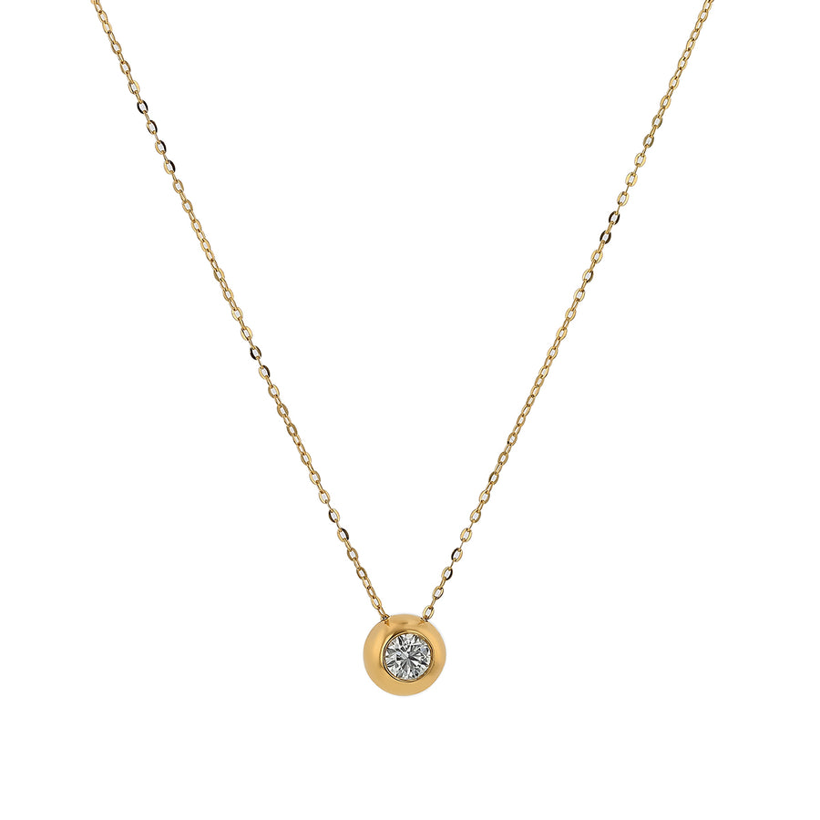 Dream 0.21ct Diamond Solitaire Pendant in 18K Yellow Gold, 18" adjustable chain