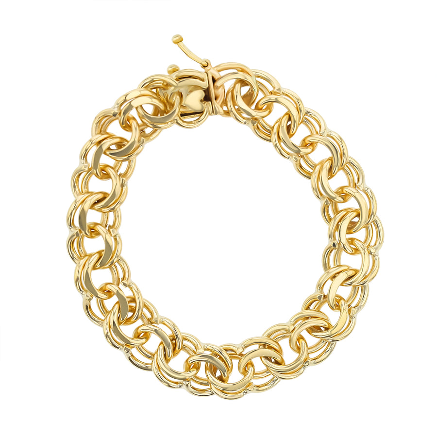 14K YELLOW GOLD LINK 7.25" BRACELET
