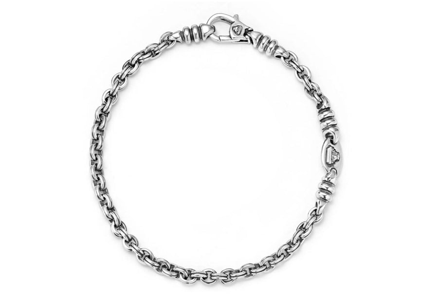 Anthem Double Link Caviar Chain Bracelet in Sterling Silver, Size 7