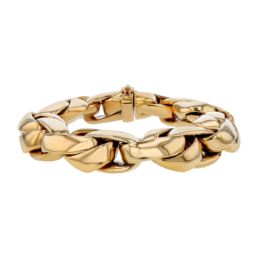 19mm Heavy Curb Link Bracelet in 18K Yellow Gold, 8.25"