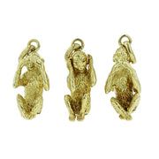 18K YELLOW GOLD MONKEY SEE MONKEY DO CHARM