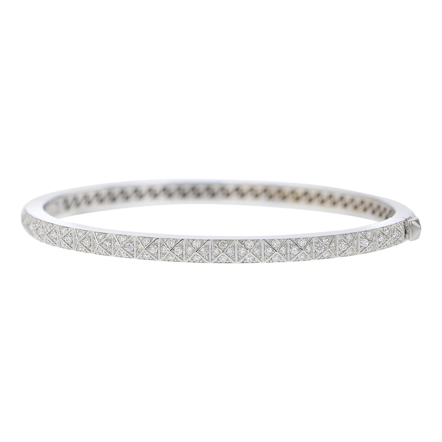Obelisco 0.83ct Diamond Bangle Bracelet in 18K White Gold