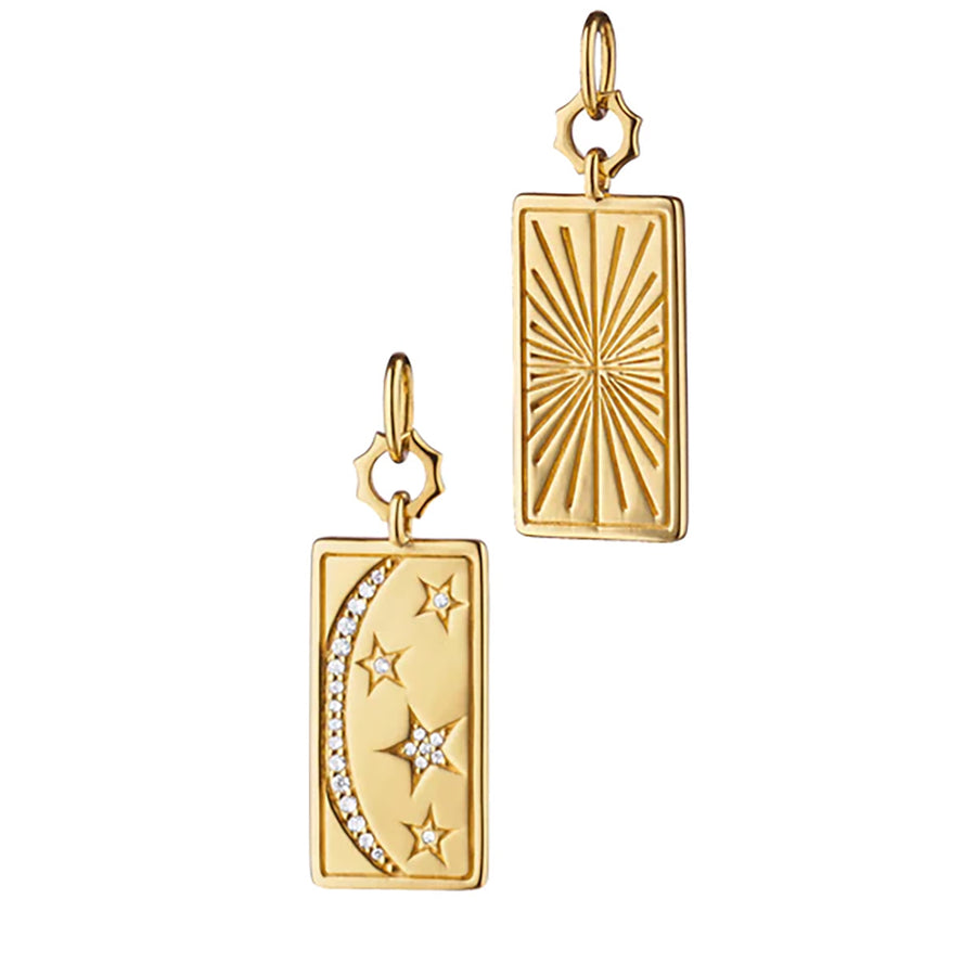 My Sun, Moon and Stars Diamond Tag Charm in 18K Yellow Gold