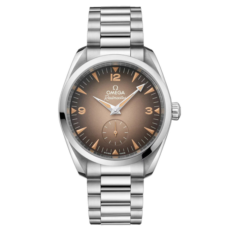 38mm Seamaster Railmaster Watch with Brown Dial in Stainless Steel, Bracelet