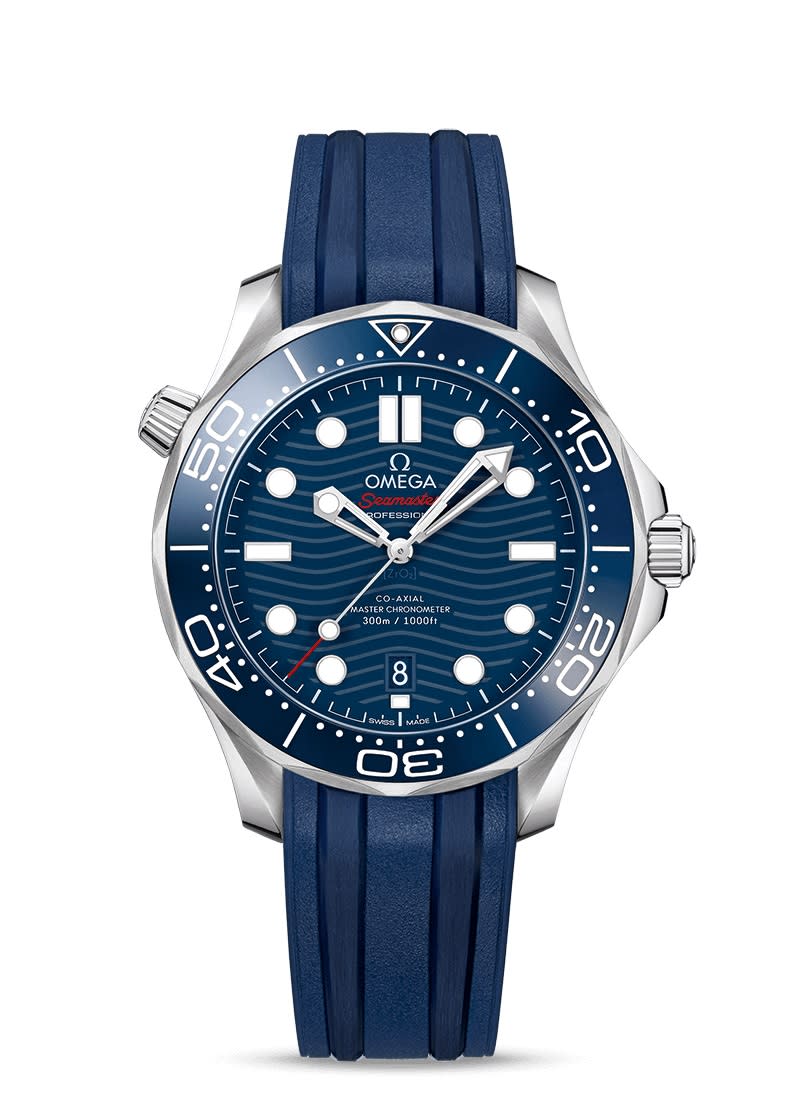 42mm Seamaster Diver 300M Watch with Blue Dial in Stainless Steel, Strap
