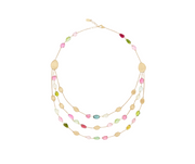 Lunaria Multi Color Tourmaline Necklace in 18K Yellow Gold, 16.5-18"