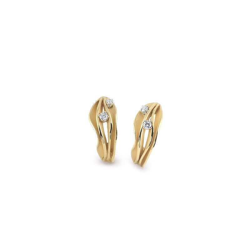 Dune 0.24ct Diamond Earrings in 18K Yellow Sunrise Gold