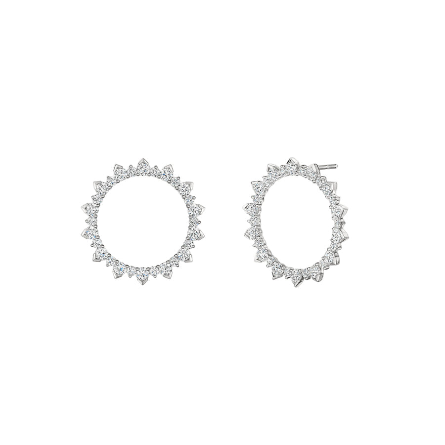 Aerial 4.61ct Diamond Sunburst Earrings in 18K White Gold