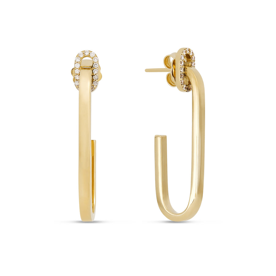 Navarra 0.21ct Diamond Single Link Drop Earrings in 18K Yellow Gold