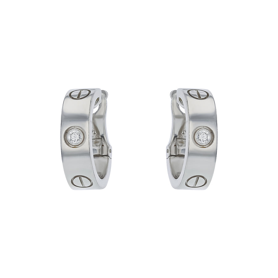Cartier Love 0.15ct Hoop Earrings in 18K White Gold