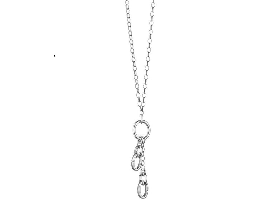 Design Your Own Belcher Charm 2 Station Charm Necklace in Sterling Silver, 18in