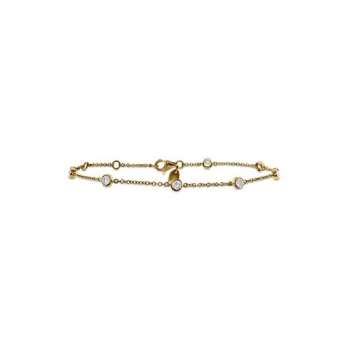Cascade 0.53-0.61ct Diamond Station Bracelet in 18K Yellow Gold, 7"