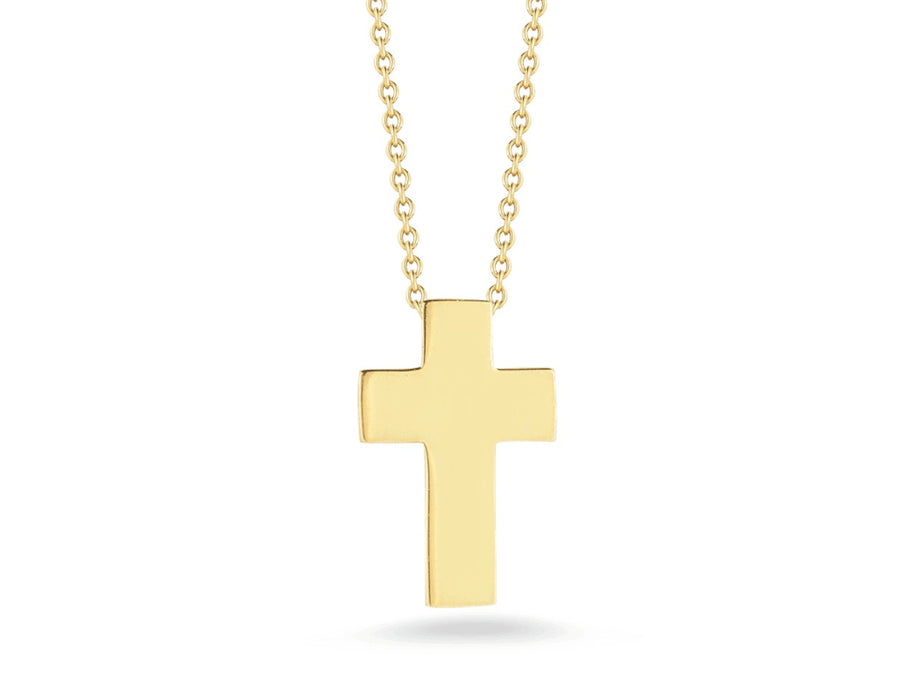 Tiny Treasures Cross Pendant in 18K Yellow Gold, 18" chain
