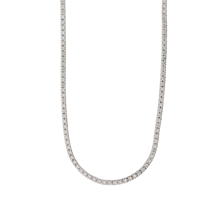 4.00ct Diamond Straight Row Necklace in 18K White Gold