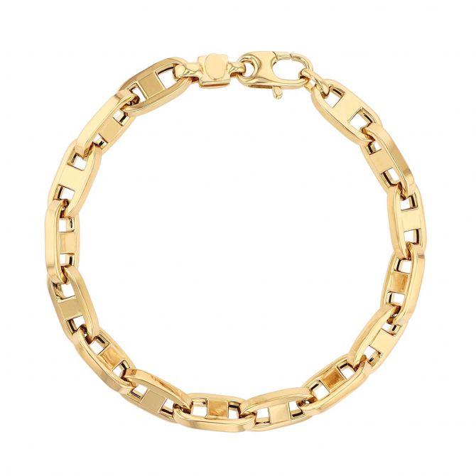 Anchor Link Bracelet in 18K Yellow Gold, 7in