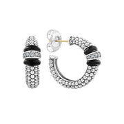 Ceramic Caviar Diamond Hoop Earrings