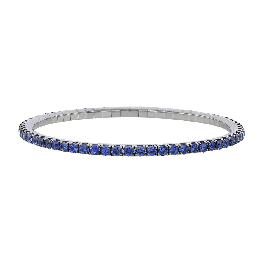 4.30ct Sapphire Tennis Bracelet in 18K White Gold