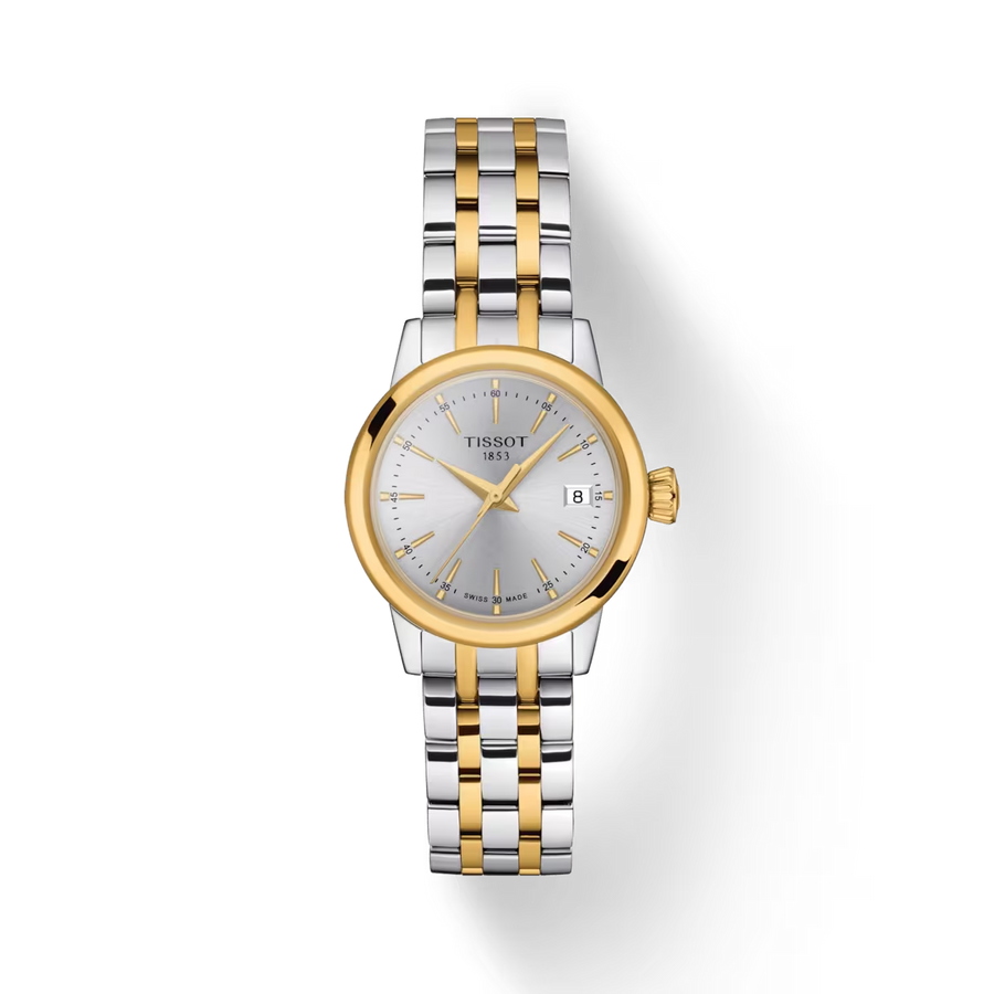 28mm Classic Dream Lady Watch with Silver Dial in Stainless Steel with Yellow Gold PVD, Bracelet