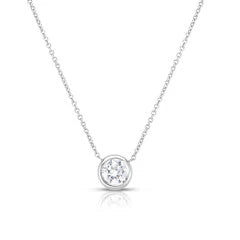 Diamonds by the Inch 0.38ct Round Diamond Bezel Set Necklace in 18K White Gold