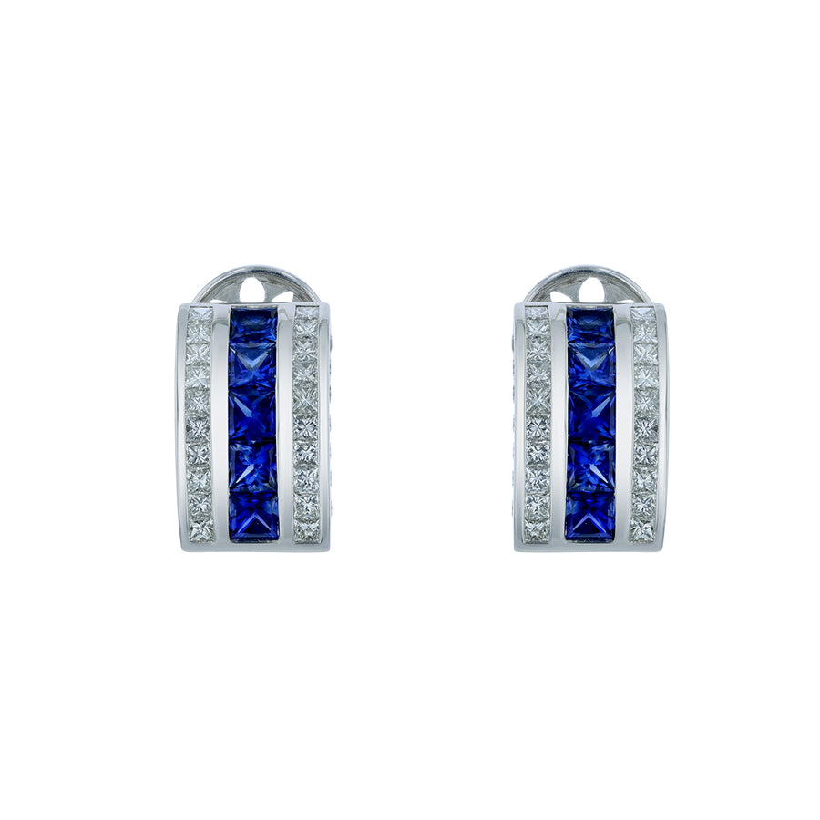 Masterpiece 2.06ct Sapphire and 1.84ct Diamond Earrings in Platinum